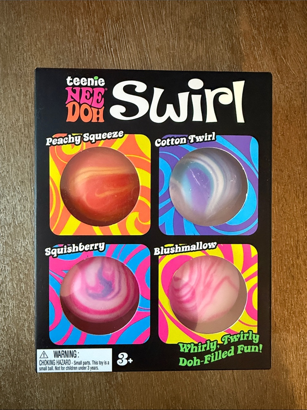 Teenie NeeDoh Swirl Squishy Set - Peachy, Cotton, Pink, Blush Swirls